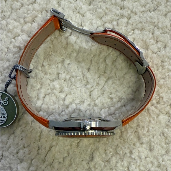 Omega Watch with Vibrant Orange Strap and Black Dial - Picture 8 of 16